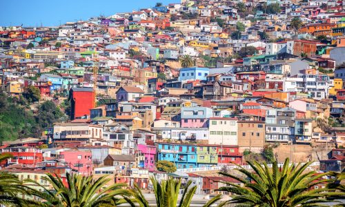 Colorful houses on a hill of Valparaiso, Chile
